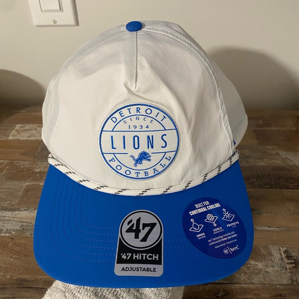 '47 Black and White Detroit Lions Hat